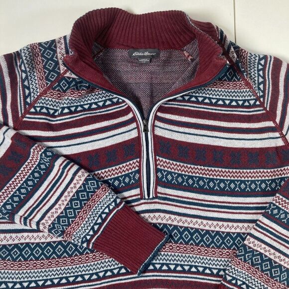 Eddie Bauer Sweaters - Eddie Bauer‎ Women Pullover Sweater Large 1/4 Zip Nordic Outdoor Fair Isle